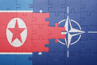 Kuzey Kore ve nato ulusal bayrak ile bulmaca