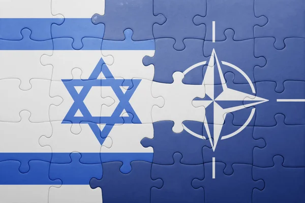 A nemzeti zászló, Izrael és a nato puzzle — Stock Fotó
