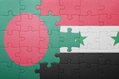 Bulmaca bangladesh ve Suriye ulusal bayrak ile