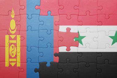 Moğolistan ve Suriye ulusal bayrak ile bulmaca