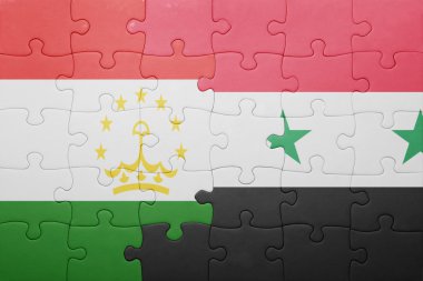 Tacikistan ve Suriye ulusal bayrak ile bulmaca