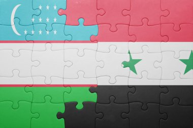 Özbekistan ve Suriye ulusal bayrak ile bulmaca