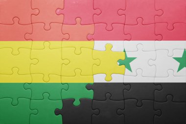 Bolivya ve Suriye ulusal bayrak ile bulmaca