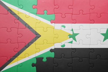 guyana ve Suriye ulusal bayrak ile bulmaca