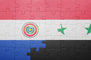 paraguay ve Suriye ulusal bayrak ile bulmaca