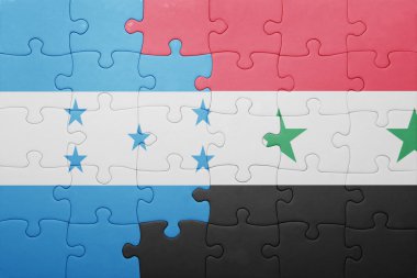 honduras ve Suriye ulusal bayrak ile bulmaca