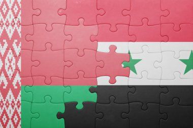 Beyaz Rusya ve Suriye ulusal bayrak ile bulmaca