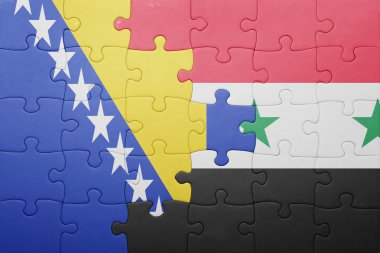 Bosna ve Hersek ve Suriye ulusal bayrak ile bulmaca