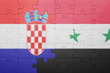 Hırvatistan ve Suriye ulusal bayrak ile bulmaca