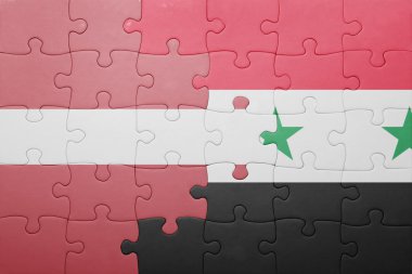 Letonya ve Suriye ulusal bayrak ile bulmaca