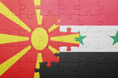 Makedonya ve Suriye ulusal bayrak ile bulmaca