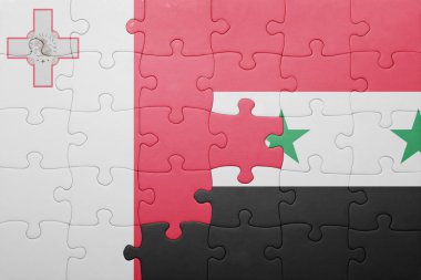 malta ve Suriye ulusal bayrak ile bulmaca