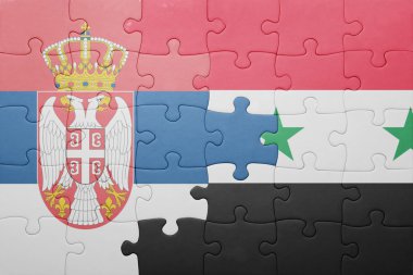 Sırbistan ve Suriye ulusal bayrak ile bulmaca