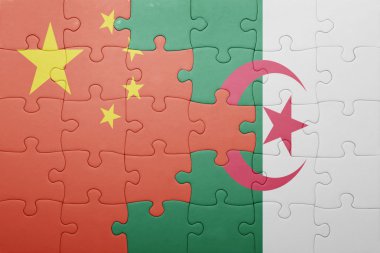 Cezayir ve Çin Ulusal bayrak ile bulmaca