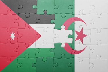 Cezayir ve Ürdün ulusal bayrak ile bulmaca