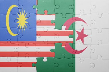 Cezayir ve Malezya ulusal bayrak ile bulmaca