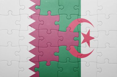 Cezayir ve Katar ulusal bayrak ile bulmaca