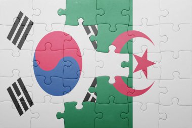 Cezayir ve Güney Kore ulusal bayrak ile bulmaca
