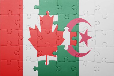 puzzle with the national flag of algeria and canada