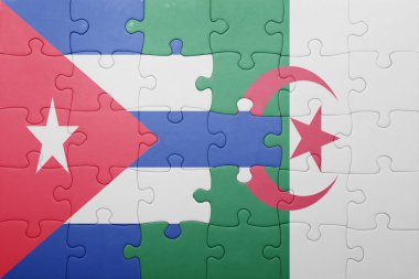 Cezayir ve Küba ulusal bayrak ile bulmaca