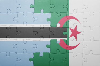 Cezayir ve Botsvana ulusal bayrak ile bulmaca