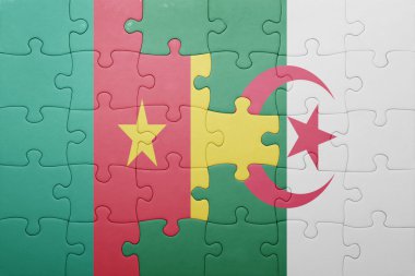 Cezayir ve Kamerun ulusal bayrak ile bulmaca