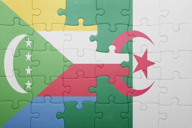 Cezayir ve Komor Adaları ulusal bayrak ile bulmaca