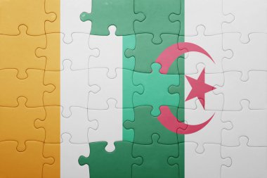 Cezayir bayrağı ile bulmaca ve Fildişi Sahili