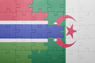 Cezayir ve Gambiya ulusal bayrak ile bulmaca