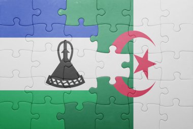 Cezayir ve lesotho ulusal bayrak ile bulmaca
