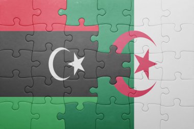 Cezayir ve libya ulusal bayrak ile bulmaca