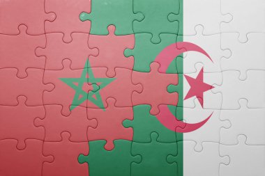 Cezayir ve Fas ulusal bayrak ile bulmaca