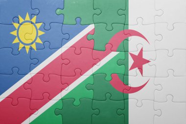 Cezayir ve Namibya ulusal bayrak ile bulmaca