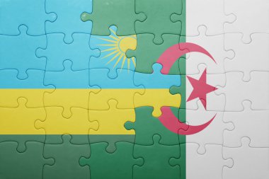 Cezayir ve Ruanda ulusal bayrak ile bulmaca