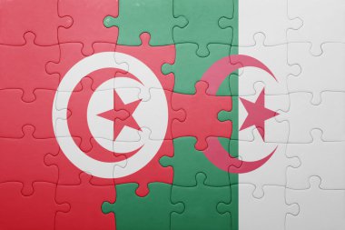 Cezayir ve Tunus ulusal bayrak ile bulmaca