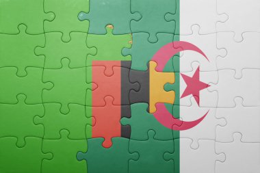 Cezayir ve Zambiya ulusal bayrak ile bulmaca