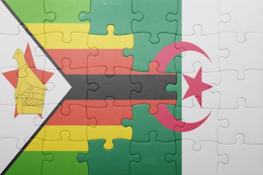 Cezayir ve zimbabwe ulusal bayrak ile bulmaca