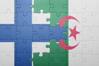 Cezayir ve Finlandiya ulusal bayrak ile bulmaca