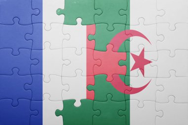Cezayir ve Fransa ulusal bayrak ile bulmaca