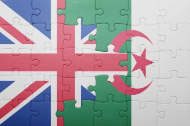 Cezayir ve Büyük Britanya ulusal bayrak ile bulmaca
