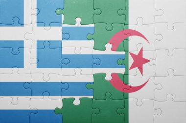Cezayir ve Yunanistan ulusal bayrak ile bulmaca