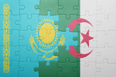 Cezayir ve Kazakistan ulusal bayrak ile bulmaca