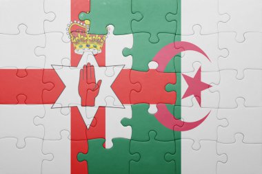 Cezayir ve Kuzey İrlanda ulusal bayrak ile bulmaca