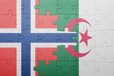 Cezayir ve Norveç ulusal bayrak ile bulmaca