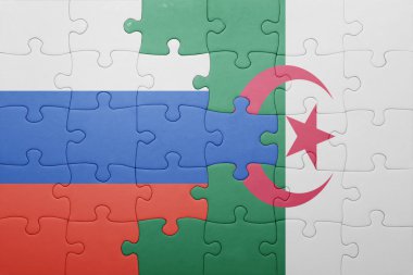 Cezayir ve Rusya ulusal bayrak ile bulmaca