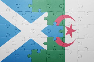 Cezayir ve İskoçya ulusal bayrak ile bulmaca
