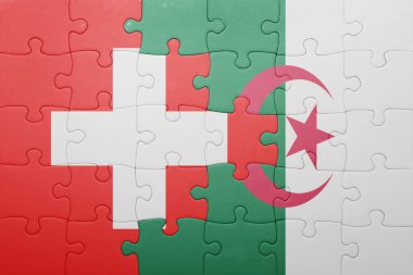 Cezayir ve İsviçre ulusal bayrak ile bulmaca