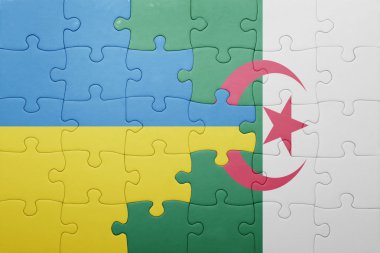Cezayir ve Ukrayna ulusal bayrak ile bulmaca