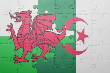 Cezayir ve Galler Ulusal bayrak ile bulmaca