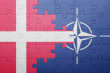 Danimarka ve nato ulusal bayrak ile bulmaca